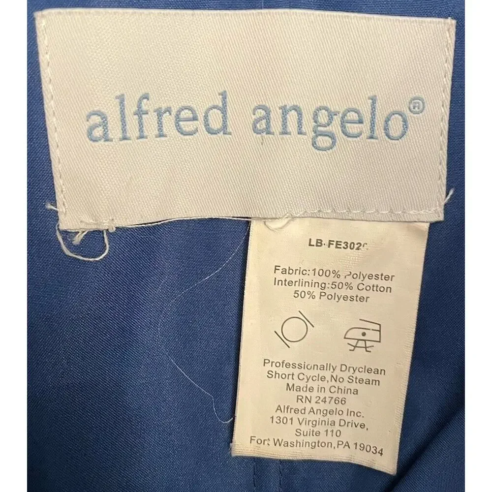 Alfred Angelo Womens Chiffon Dress Size 8 Blue Knee Length Sweetheart Neck